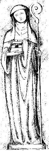 croquis de la statue de Sainte Berthe