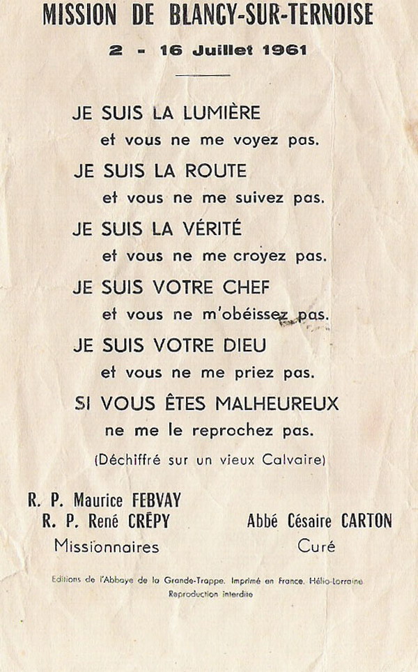 Neuvaine Ste Berthe 1961